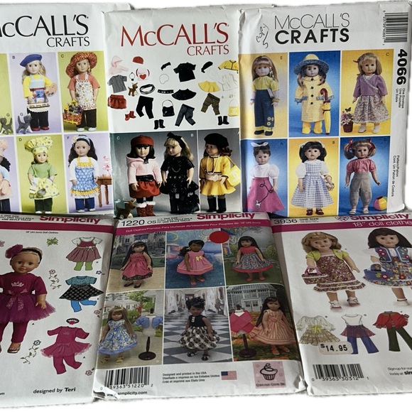 Simplicity - McCall's Patterns ~ Doll Clothing ~ For Dolls 18"- 19" ~ New-Unused - Picture 8 of 8